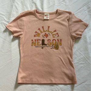 Aerie Band Baby Tee- Willie Nelson